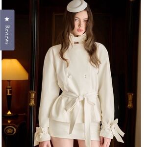 Amelie Nirvana White Coat Jacket Shorts Set Size M